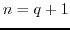 $n=q+1$
