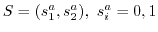 $ S=(s_1^a,s_2^a), \ s_i^a={0,1}$