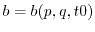 $a=a(p,q,t0)$