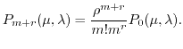 $\displaystyle \sum_{k=0}^{m+r} P_k(\mu,\lambda)=1$