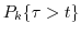 $\displaystyle F_{\tau}^{m,r}(t)= P^{m,r}(\mu,\lambda)\{\tau<t\}=1-\Psi_{\tau}^{m,r}(t),$