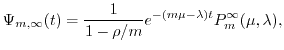 $\displaystyle F_{m,\infty}(t)=P_{m,\infty}(\mu,\lambda)\{\tau<t\}$