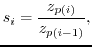$\displaystyle z_i=z_{i-1}\ s_i.$