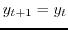 $y_{t+1}=y_t$