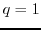 $q=1$