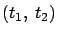 $(t_1,\ t_2)$
