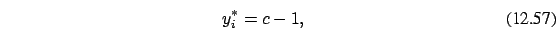 \begin{eqnarray}
y_i^*=c-1, \end{eqnarray}