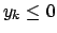 $y_k \le 0$
