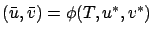 $(\bar{u},\bar{v})=\phi(T,u^*,v^*)$