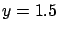 $y=1.5$