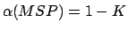 $\alpha(MSP)=1-K$