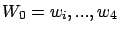 $W_0={w_i,...,w_4}$
