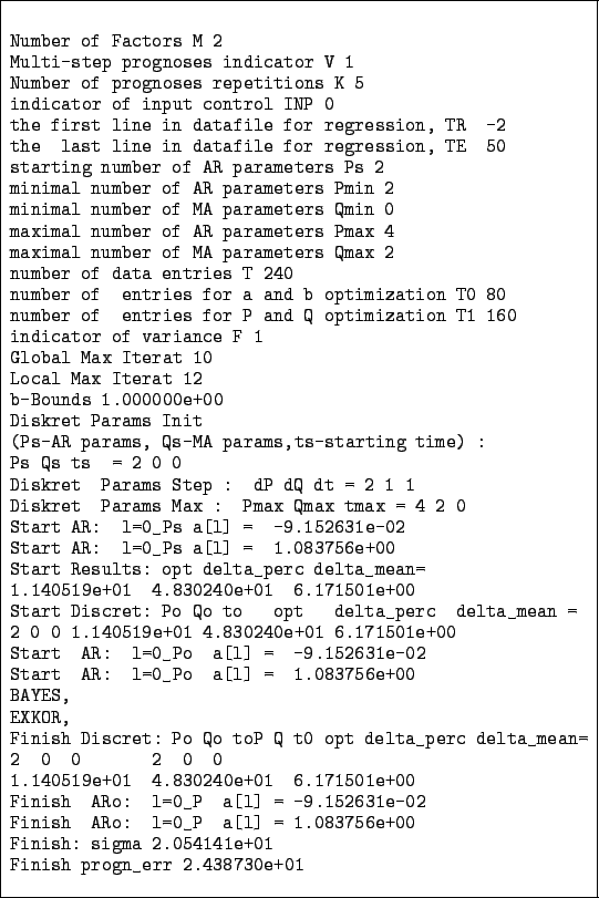 \begin{figure}\begin{codebox}{4.7in}
\begin{verbatim}Number of Factors M 2
Mul...
....054141e+01
Finish progn_err 2.438730e+01\end{verbatim}\end{codebox}\end{figure}