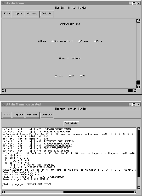 \begin{figure}\centerline{ \epsfig{file=arma.options.eps,height=8.0cm,width=12.0...
...epsfig{file=arma.outputs.end.eps,height=8.0cm,width=12cm}
}\protect\end{figure}