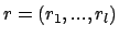 $r=(r_1,...,r_l)$