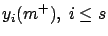 $y_i(m^+),\ i \le s$