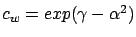 $c_w=exp (\gamma -\alpha^2)$