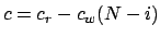 $c=c_r-c_w(N-i)$
