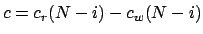 $c=c_r(N-i)-c_w(N-i)$
