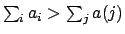 $\sum_i a_i > \sum_j a(j)$