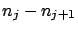 $n_j-n_{j+1}$