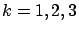 $ k=1,2,3$