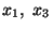 $x_1,\ x_3$