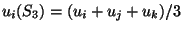 $u_i(S_3)=(u_i+u_j+u_k)/3$
