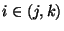 $i \in (j,k)$