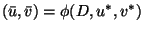 $(\bar{u},\bar{v}) =\phi(D,u^*,v^*)$