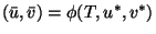 $(\bar{u},\bar{v})=\phi(T,u^*,v^*)$