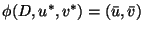 $\phi(D,u^*,v^*)=(\bar{u},\bar{v})$