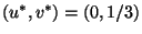 $(u^*, v^*)=(0,1/3)$