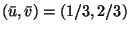 $(\bar{u},\bar{v})= (1/3, 2/3)$