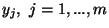 $y_j,\ j=1,...,m$