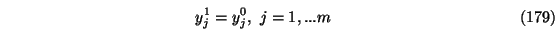 \begin{eqnarray}y_j^1=y_j^0,\ j=1,...m
\end{eqnarray}