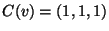 $C(v)=(1,1,1)$