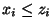 $x_i \le z_i$