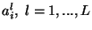 $a_i^l,\ l=1,...,L$