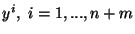 $y^i,\ i=1,...,n+m$