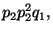 $\displaystyle p_2 p_2^2 q_1,$