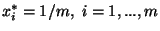 $x_i^*=1/m,\ i=1,...,m$