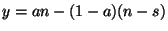$y=an-(1-a)(n-s)$